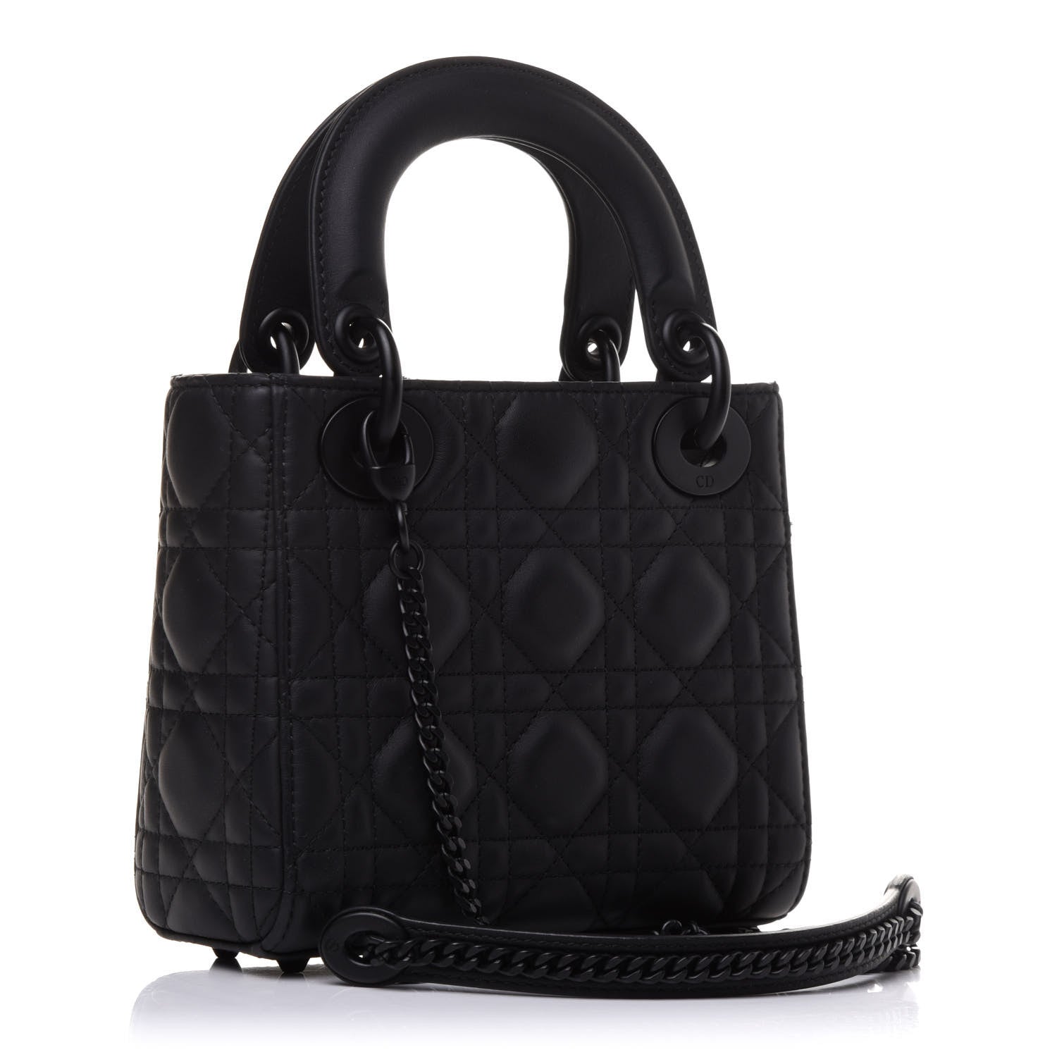 Christian Dior Ultra Matte Calfskin Cannage Mini Lady Dior Black 3 of 10