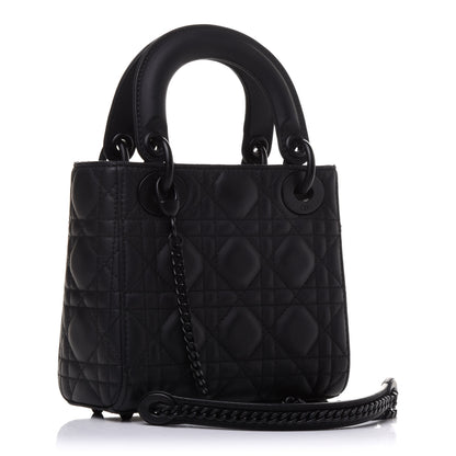 Christian Dior Ultra Matte Calfskin Cannage Mini Lady Dior Black 3 of 10