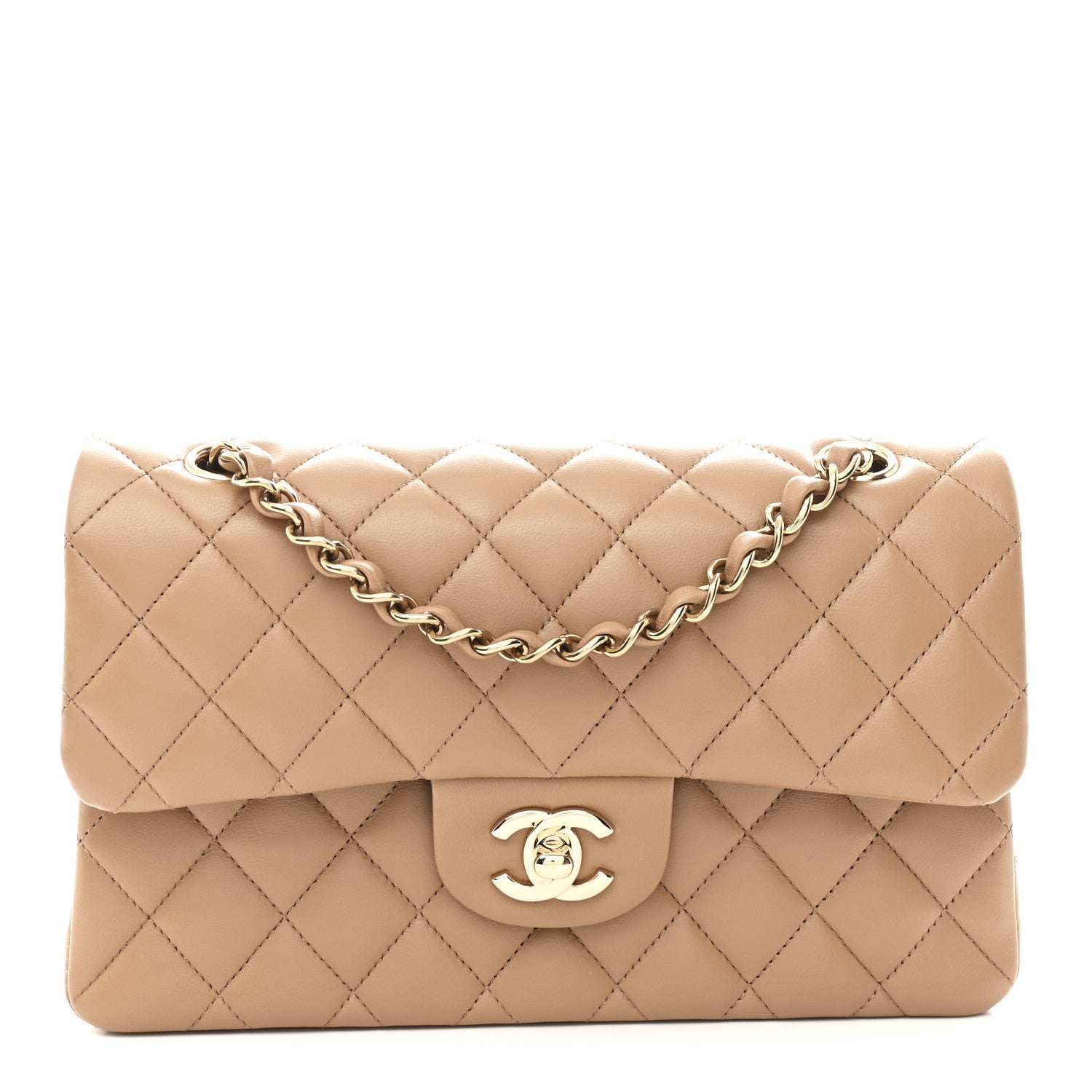 Chanel Lambskin Quilted Small Double Flap Brown 1 of 11