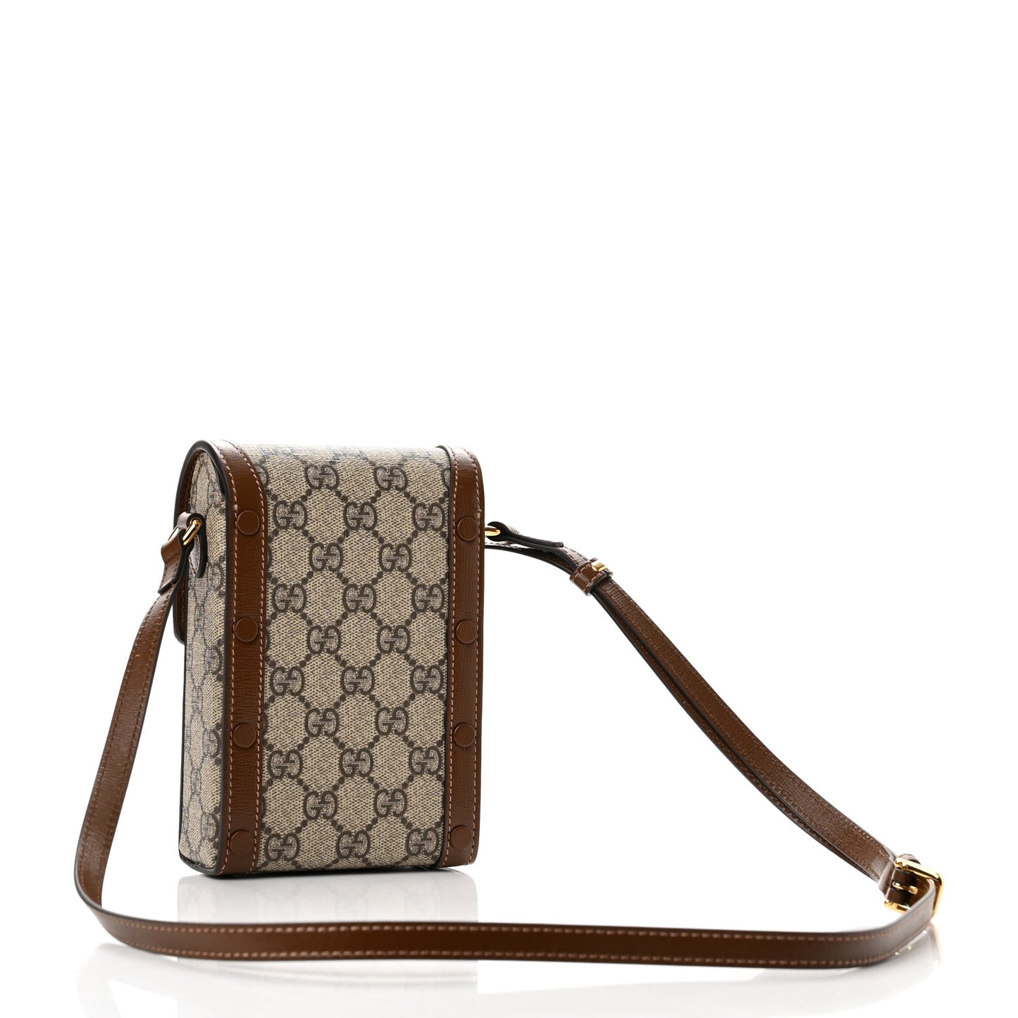 GG Supreme Monogram Mini Horsebit 1955 Crossbody Bag Beige Brown Sugar