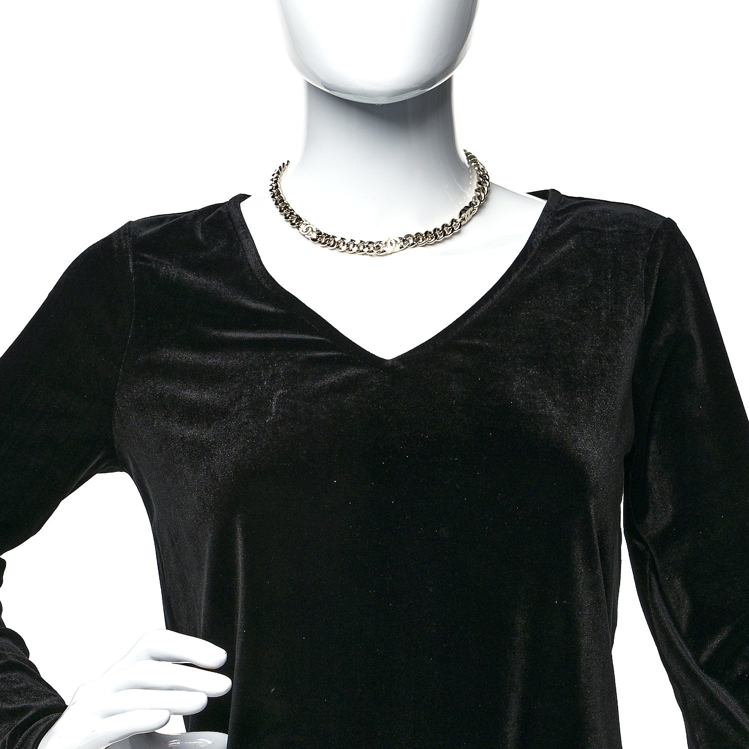 Chanel Metal Enamel Chain CC Choker Gold White 2 of 6