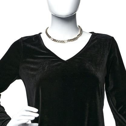 Chanel Metal Enamel Chain CC Choker Gold White 2 of 6