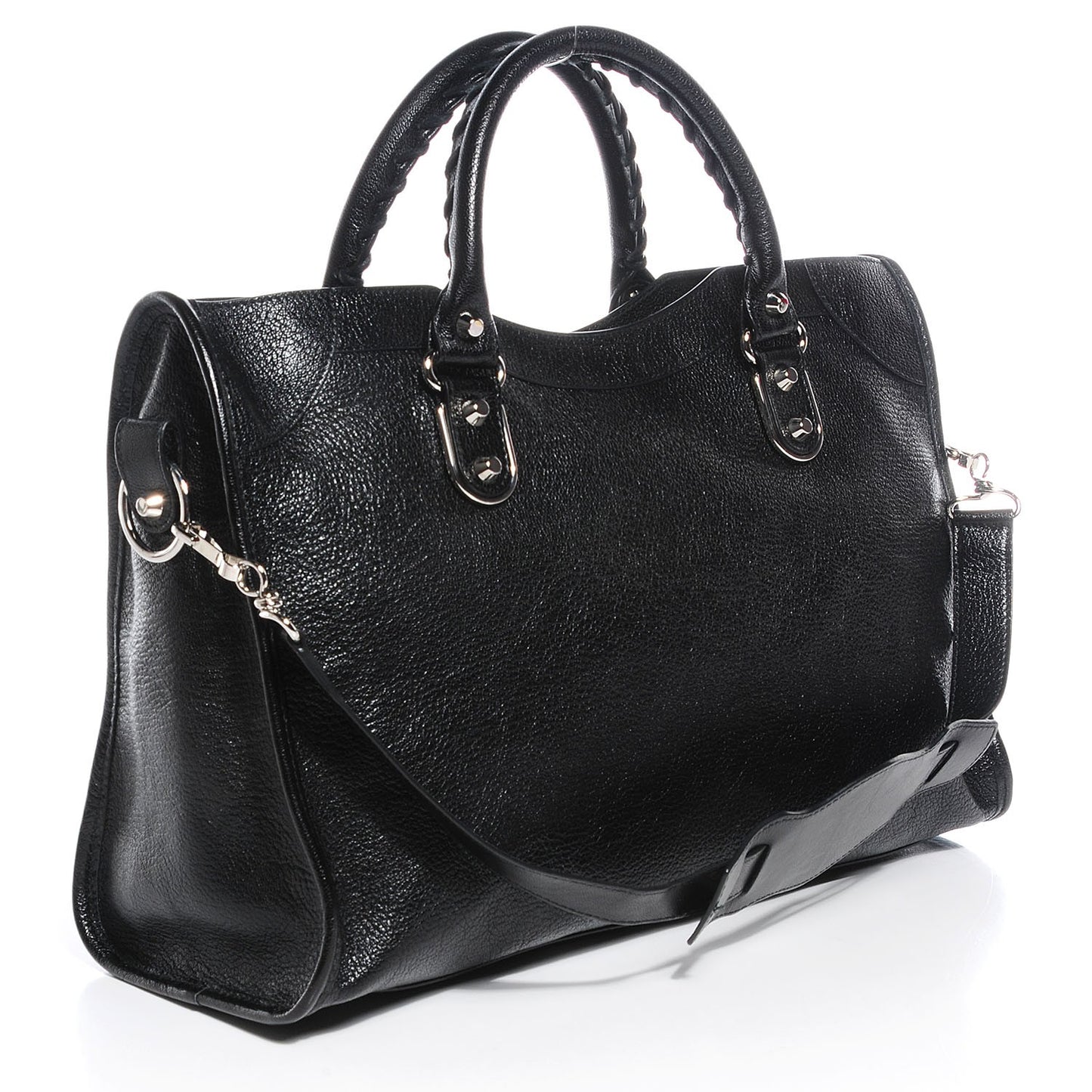 Chevre Silver Metallic Edge Hardware City Black