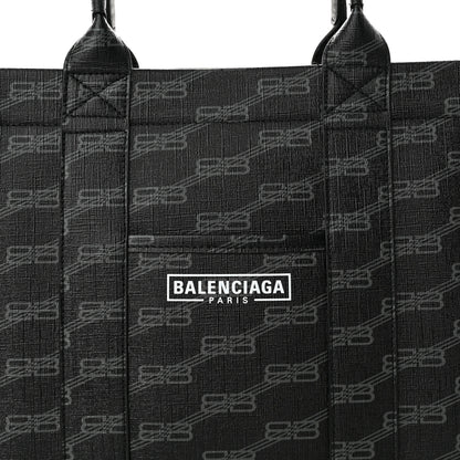 Balenciaga Coated Canvas BB Monogram Hardware Tote Black White 7 of 9