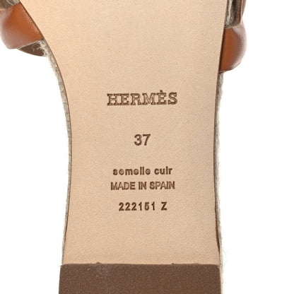 Hermes Nappa Famosa Espadrille Sandals 37 Naturel 6 of 8