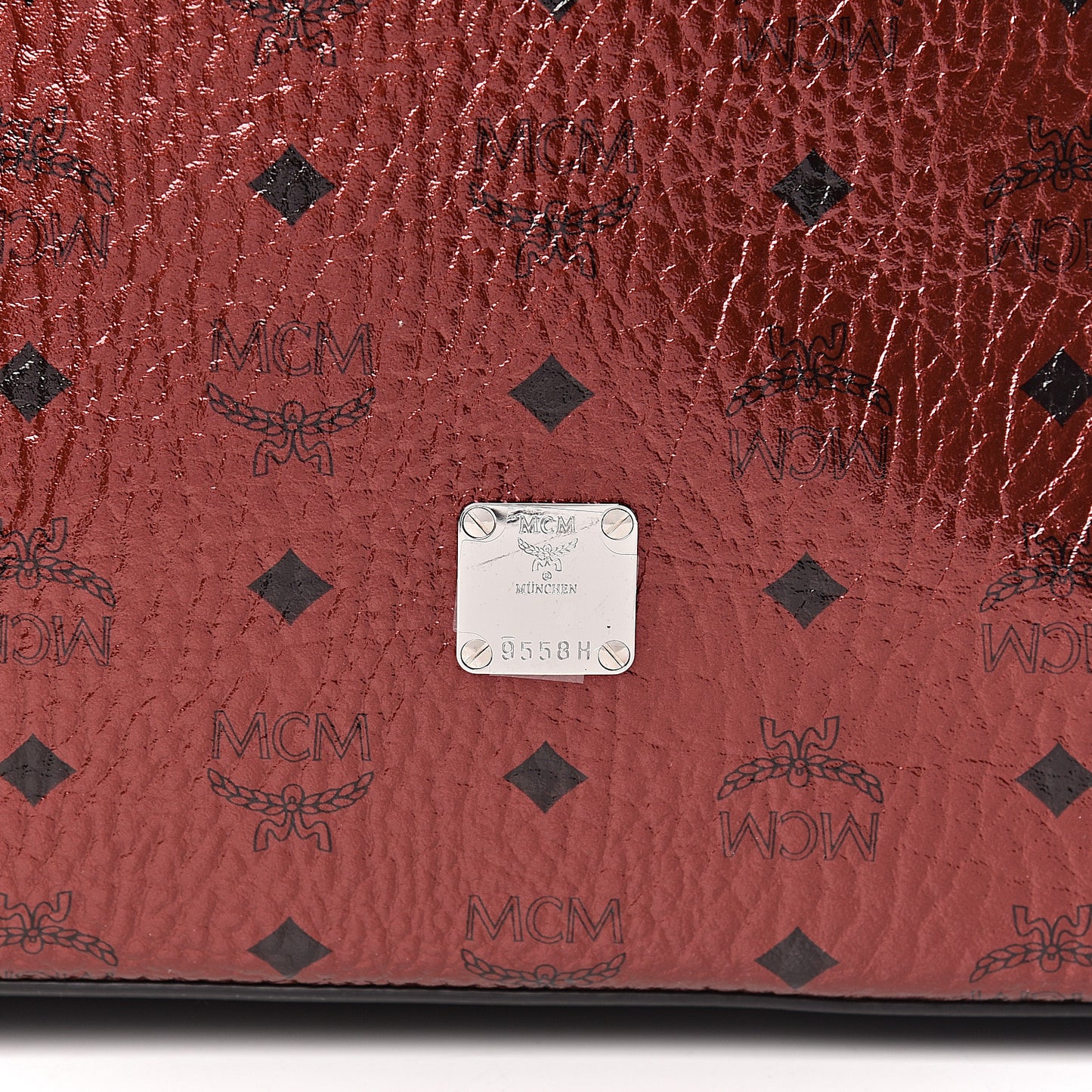 Metallic Visetos Shopper Tote Scooter Red