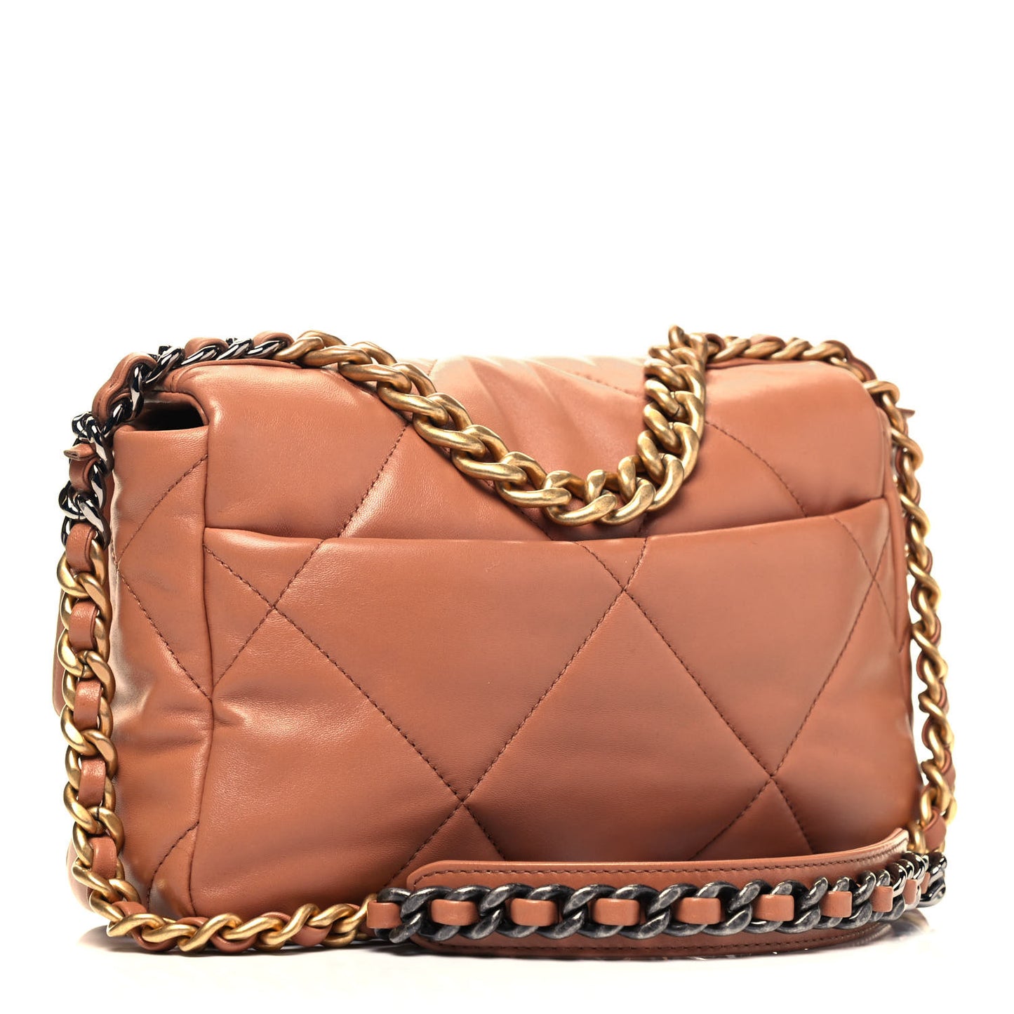 Lambskin Quilted Medium Chanel 19 Flap Brown