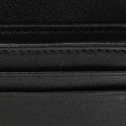 Gucci Sakai Be Green Calfskin Diagonal Stitched Blondie Card Case Wallet Black 9 of 10