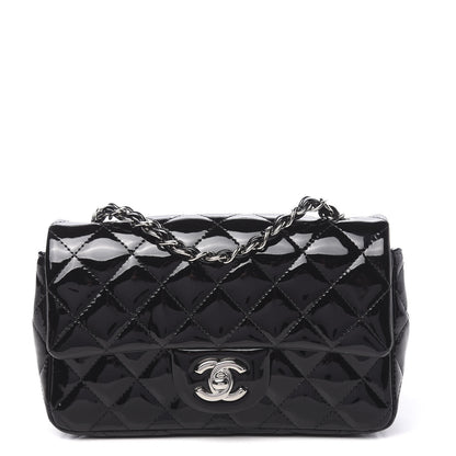 Chanel Patent Calfskin Quilted Mini Rectangular Flap Black 1 of 10