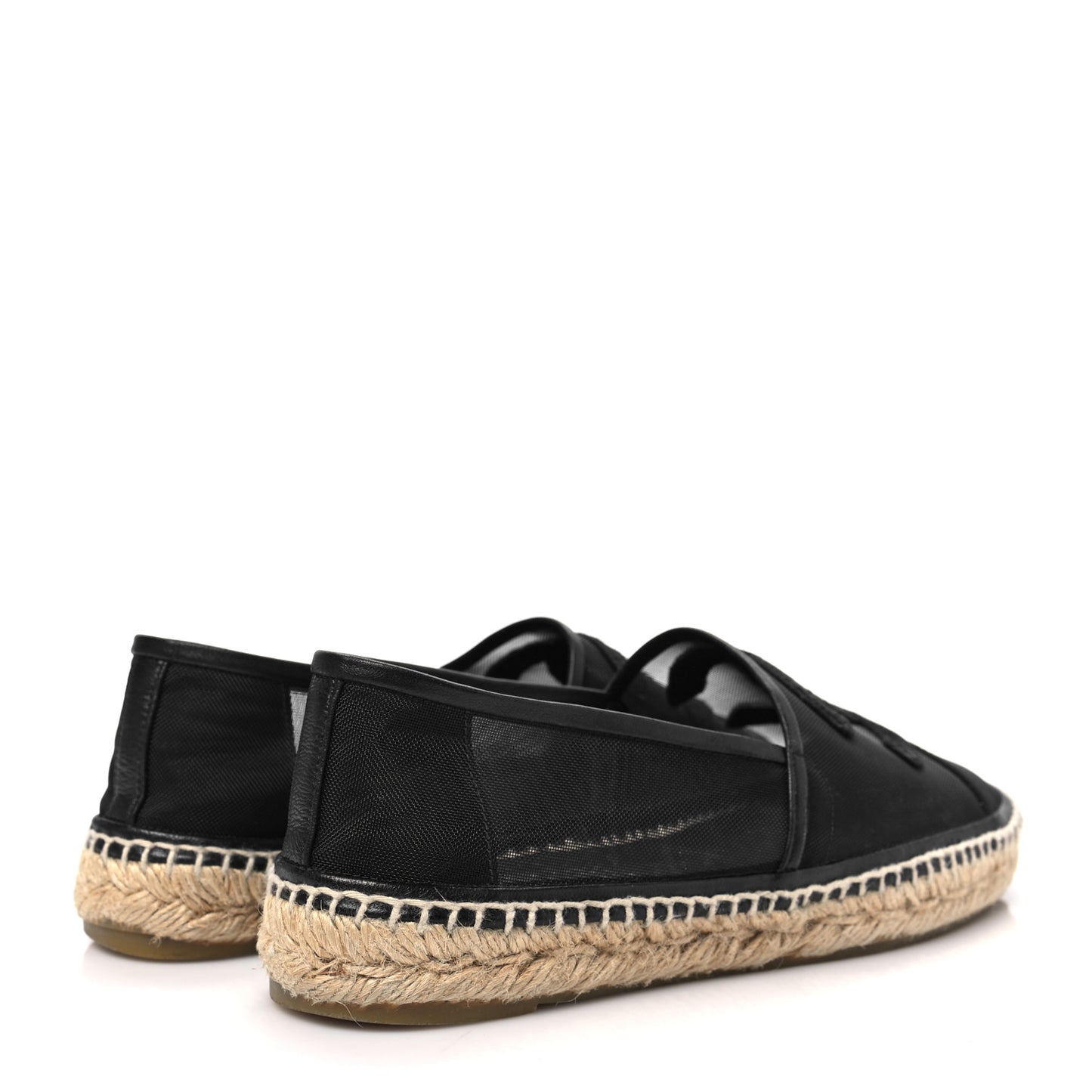 Mesh Grosgrain CC Espadrilles 38 Black