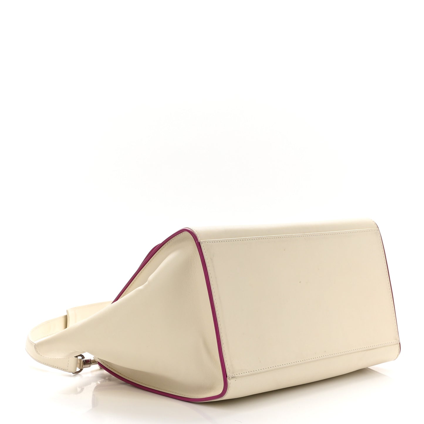 Smooth Calfskin Small Trapeze White Magenta