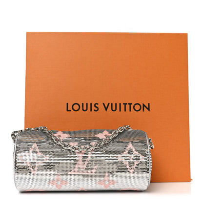 Louis Vuitton Satin Sequin Monogram Giant Papillon Silver Pink 9 of 9