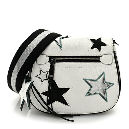 Marc Jacobs Pebbled Calfskin Star Patchwork Small Saddle Bag White Multicolor Almond 1 of 8