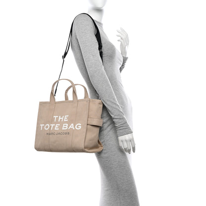Marc Jacobs Cotton Canvas Medium The Traveler Tote Bag Beige 2 of 10