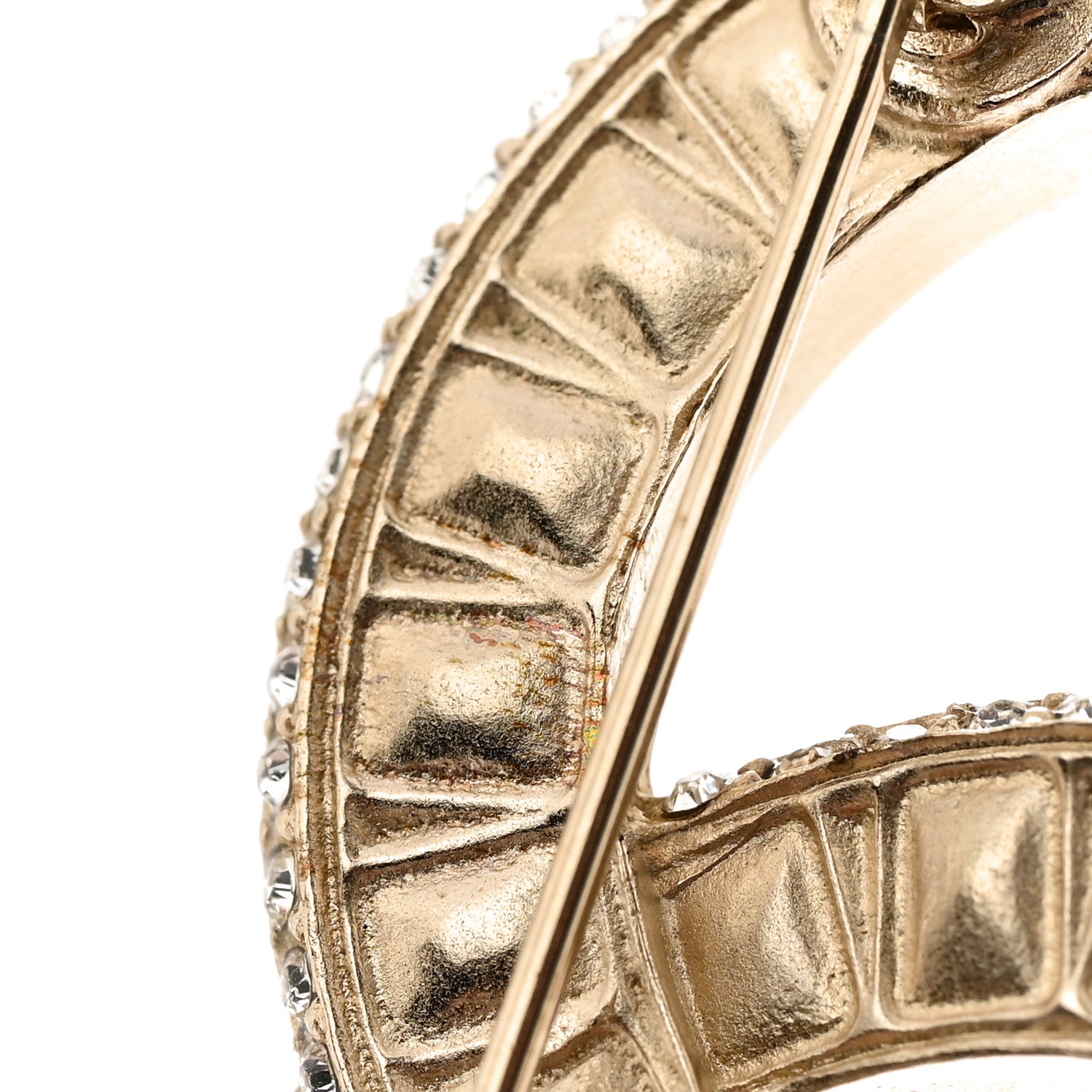 Chanel Baguette Crystal CC Brooch Gold 7 of 8