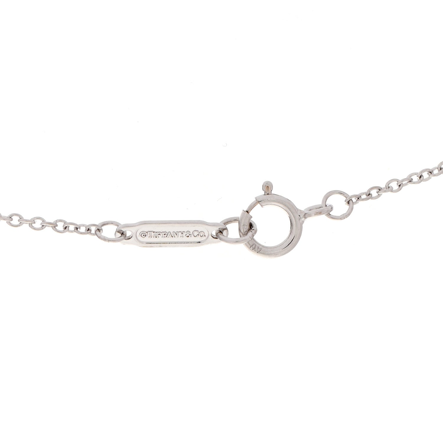 Tiffany 18K White Gold Diamond Small Ampersand Pendant Necklace 5 of 7