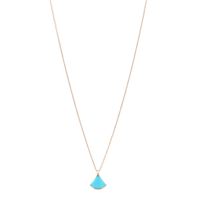 Bulgari 18K Rose Gold Diamond Turquoise Divas' Dream Pendant Necklace 1 of 5