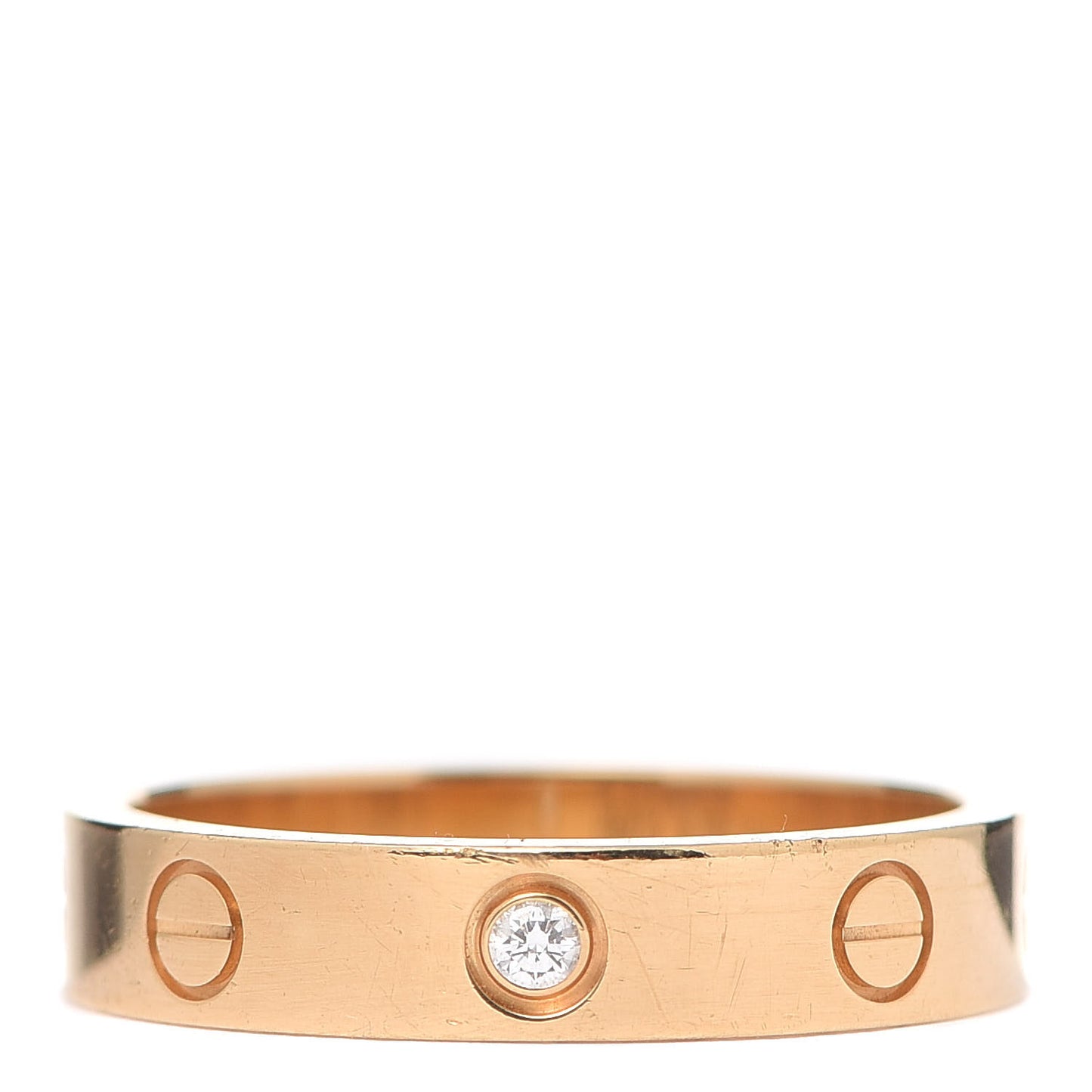 18K Yellow Gold Diamond 4mm LOVE Wedding Band Ring 54 6.75