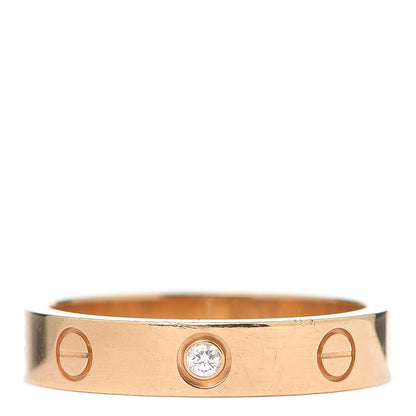 Cartier 18K Yellow Gold Diamond 4mm LOVE Wedding Band Ring 54 6.75 1 of 5