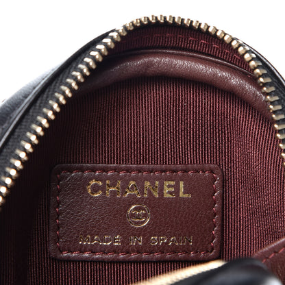 Chanel Lambskin Quilted Zip Around Classic Coin Purse Black 7 of 9