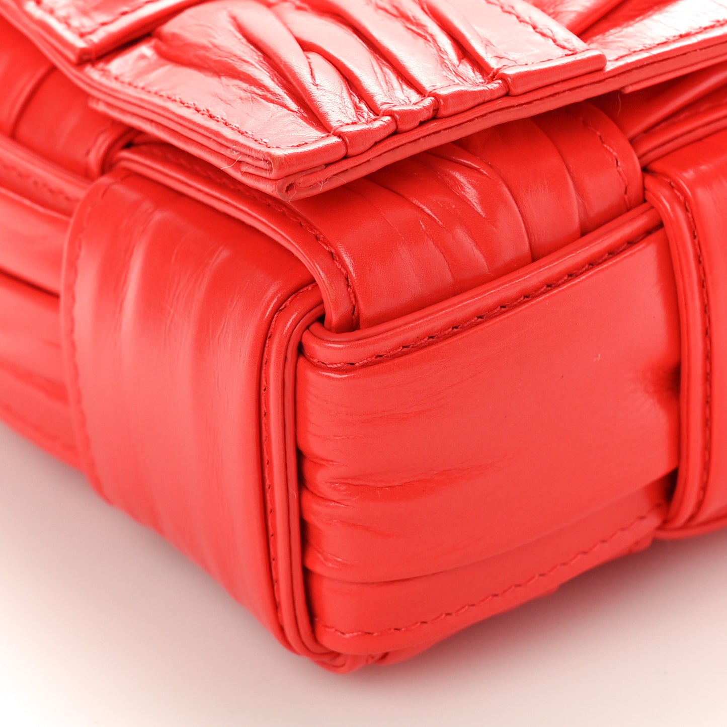 Calfskin Intreccio Plisse Cassette Crossbody Bag Sunburst