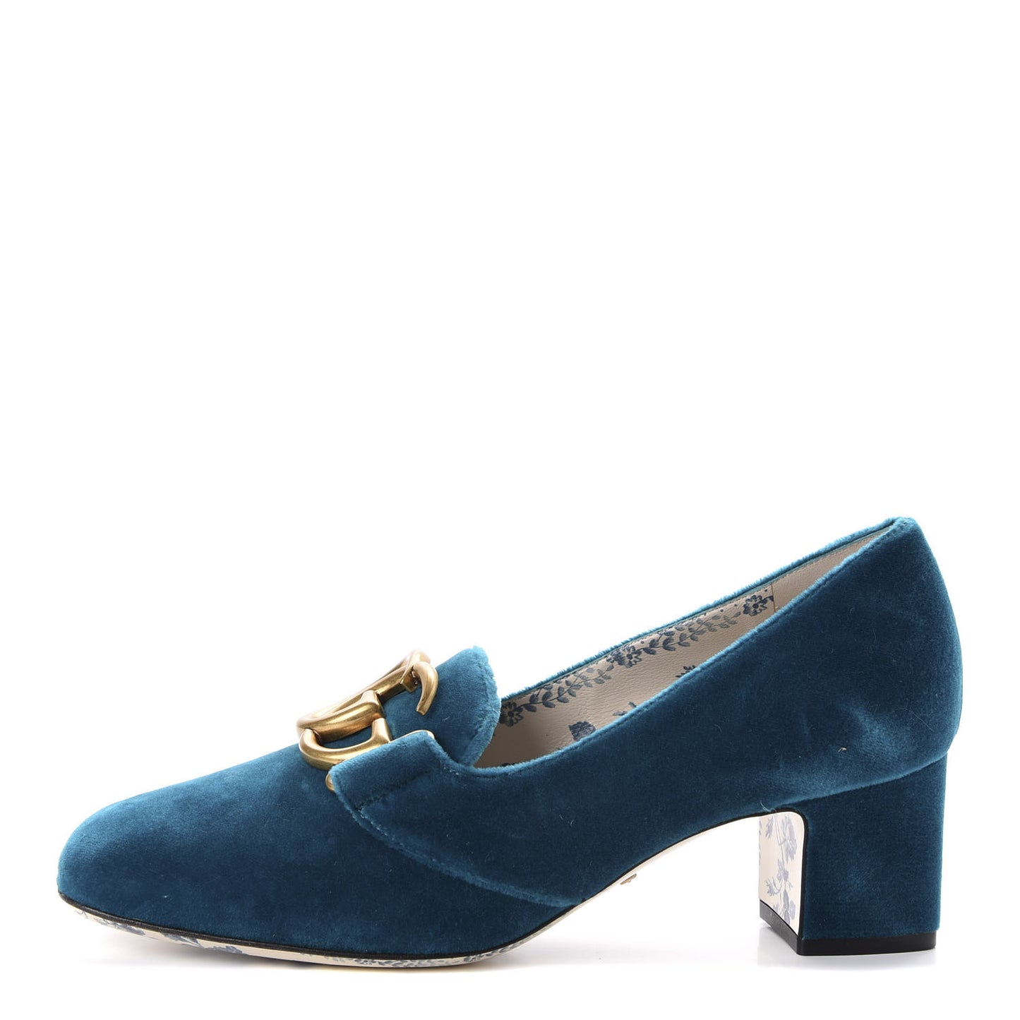 Softy Velvet GG Victoire 55mm Loafer Pumps 37.5 Pavone