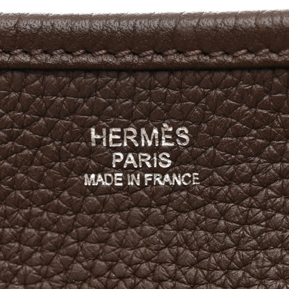 Hermes Taurillon Clemence Amazone Evelyne III PM Chocolate Rouge Casaque Bleu Saphir 6 of 11