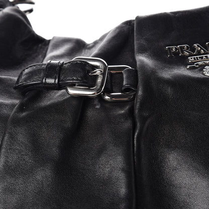 Prada Soft Calf Pleated Hobo Black 11 of 11