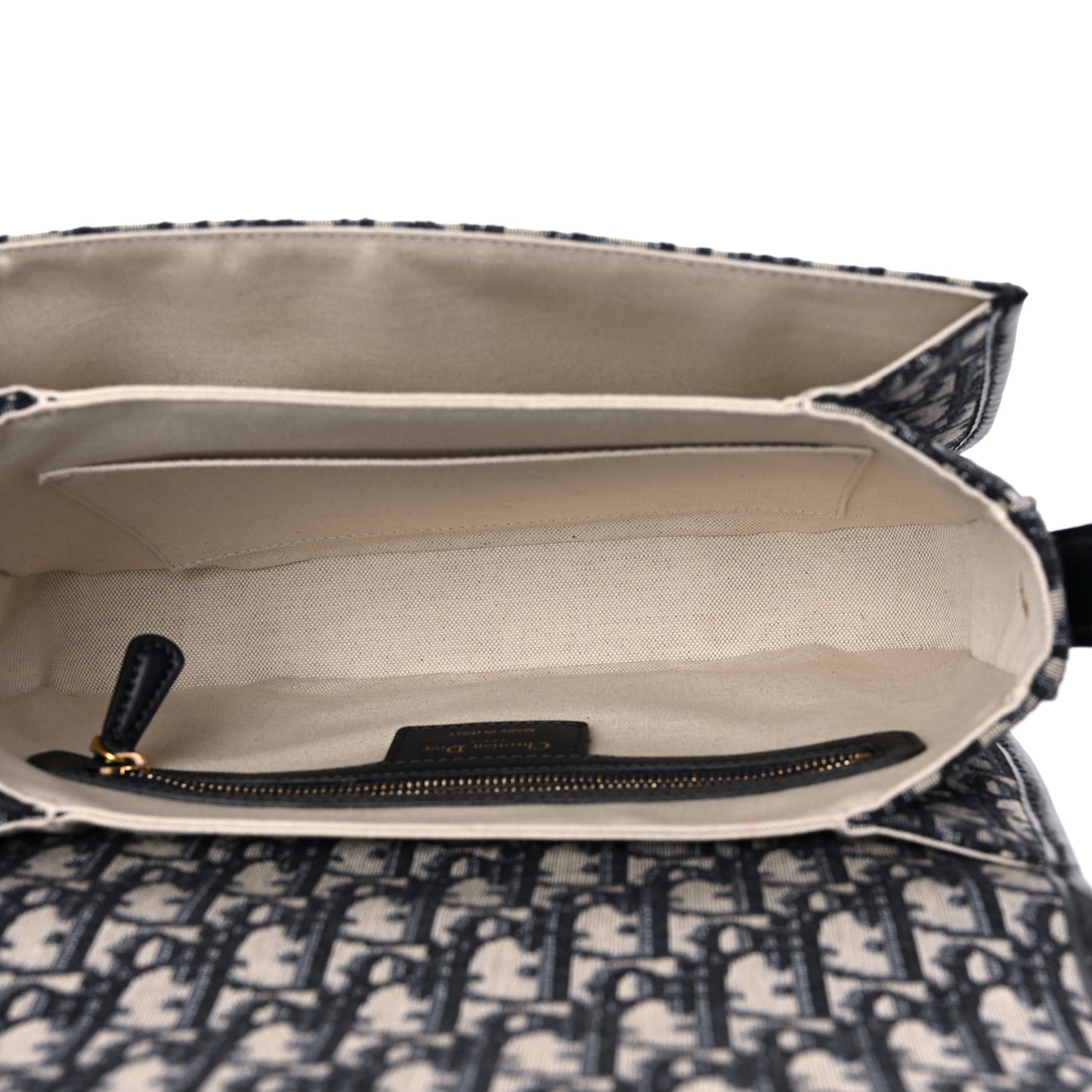 Oblique Flap Bag Navy Blue