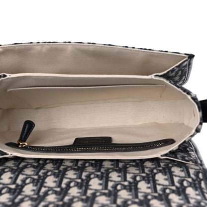 Christian Dior Oblique Flap Bag Navy Blue 5 of 12
