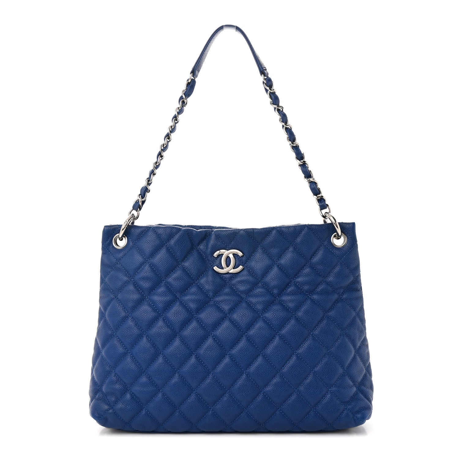 Chanel Caviar Quilted Easy Zip Tote Cobalt Blue 1 of 12