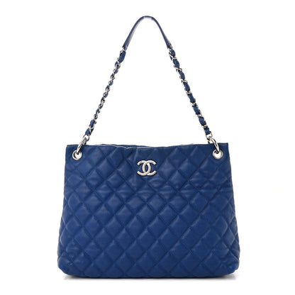 Chanel Caviar Quilted Easy Zip Tote Cobalt Blue 1 of 12