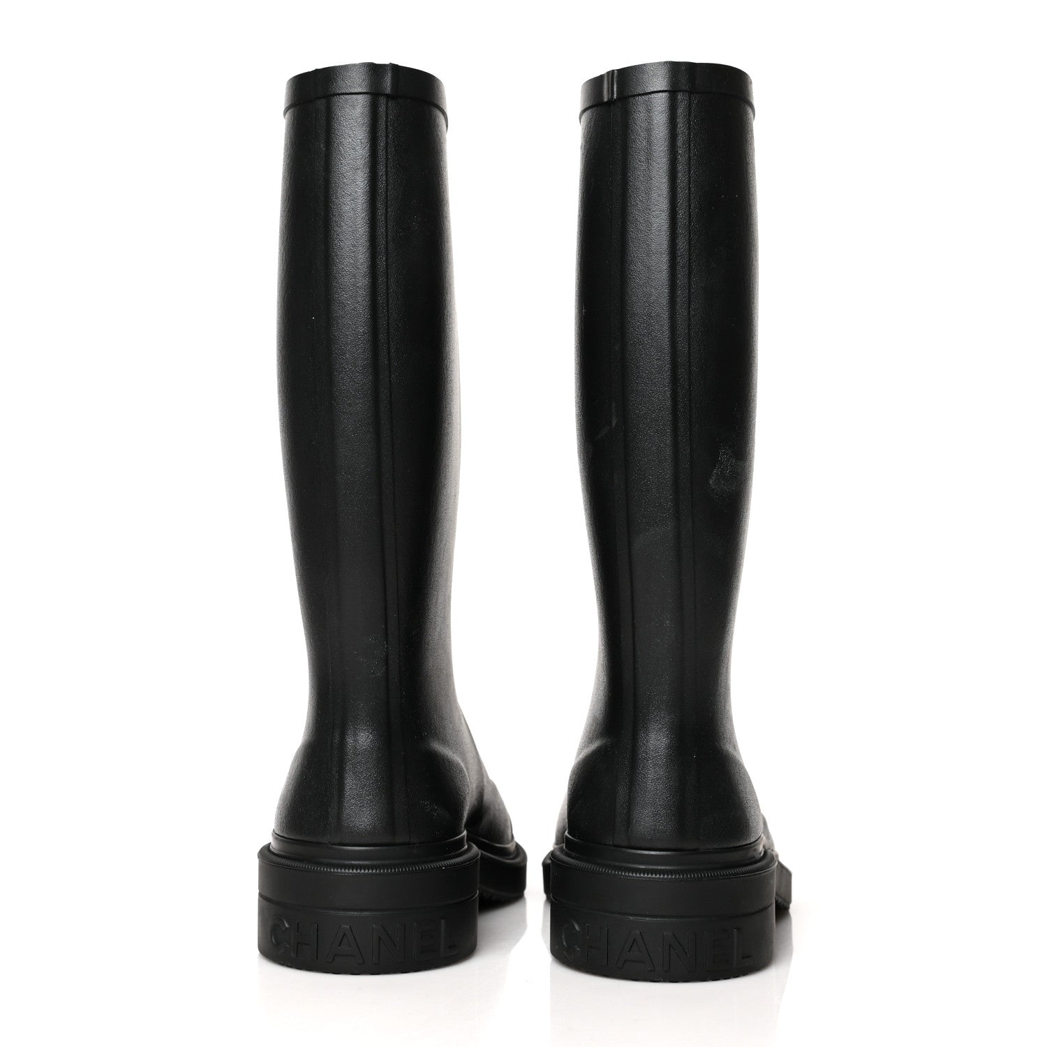 Chanel Caoutchouk CC High Boots 37 Black 5 of 11