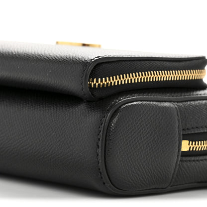 Christian Dior Grained Calfskin Caro Double Pouch Black 10 of 11