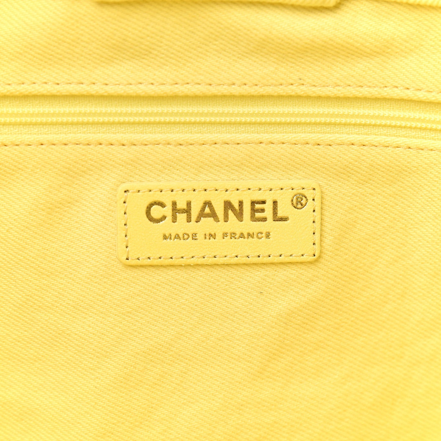 Denim Chevron Coco Tote Yellow