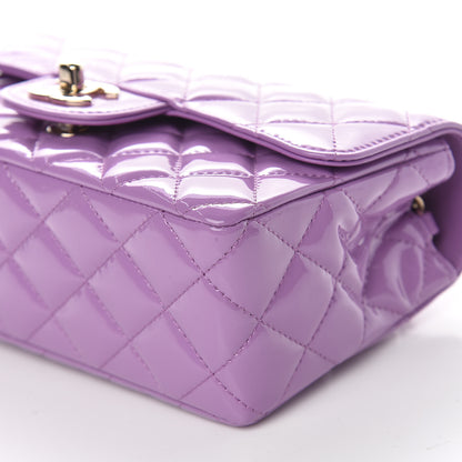 Chanel Patent Quilted Mini Rectangular Flap Purple 10 of 11