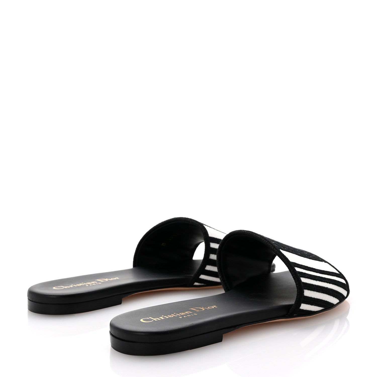 Dior ブラック ミュール Christian Dior Cotton Embroidered Dway Mule Slides Sandals 36