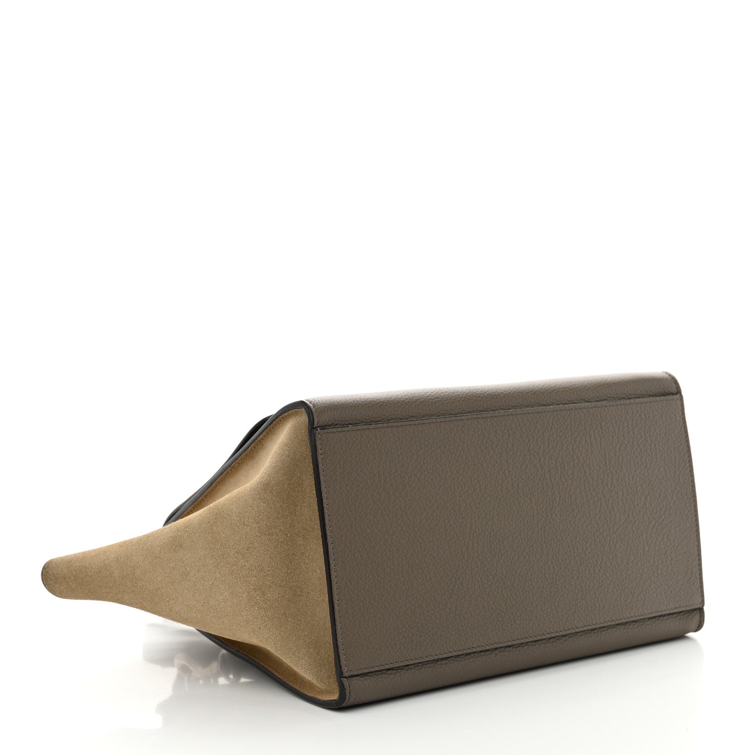 Celine Drummed Calfskin Suede Small Trapeze Souris 4 of 10