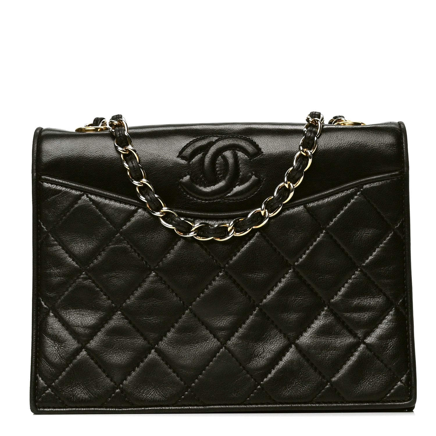 Chanel Lambskin Quilted CC Small Single Flap Black 1 of 6