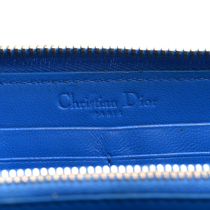 Christian Dior Lambskin Cannage Lady Dior Zip Wallet Blue 7 of 8