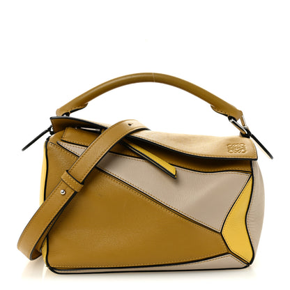 Loewe Grained Calfskin Small Puzzle Bag Ocre Yellow 1 of 13