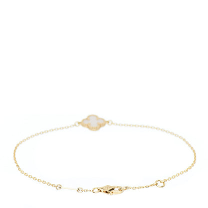 Van Cleef & Arpels 18K Yellow Gold Mother of Pearl Sweet Alhambra Bracelet 2 of 3
