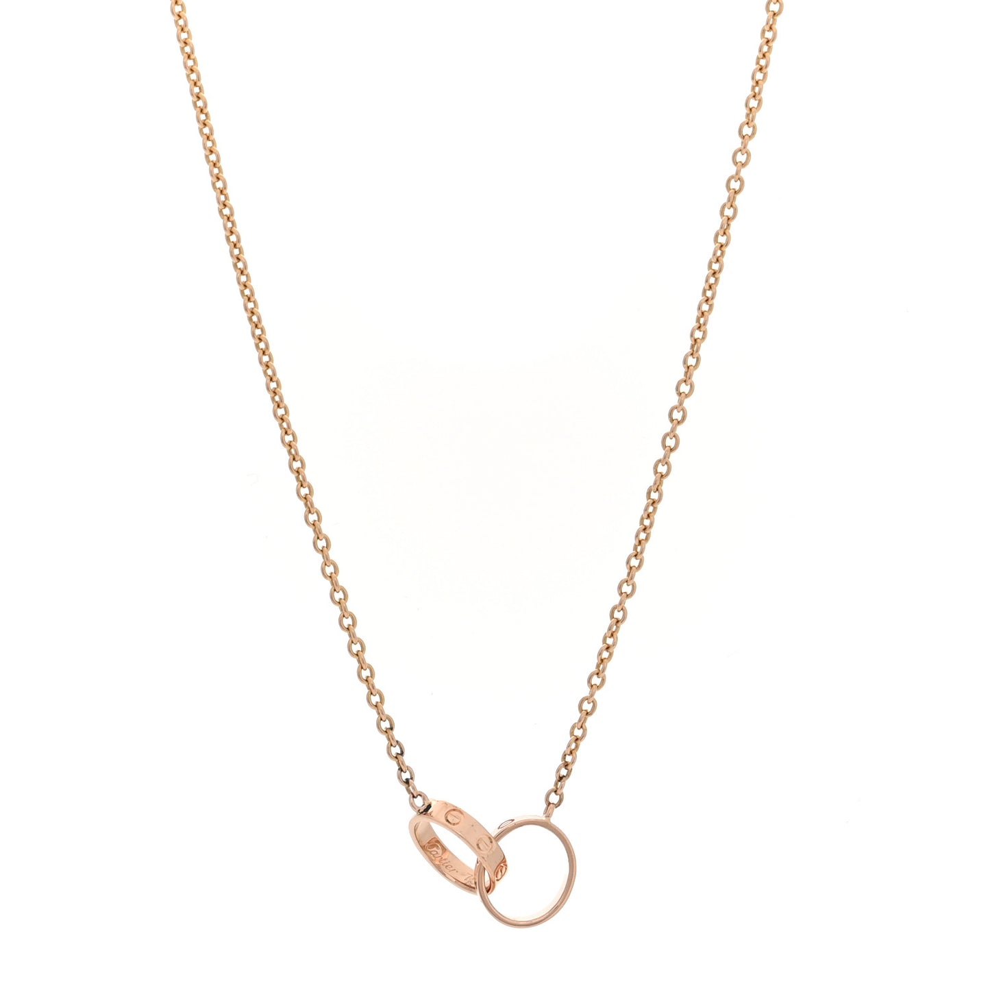 18K Pink Gold Interlocking LOVE Necklace