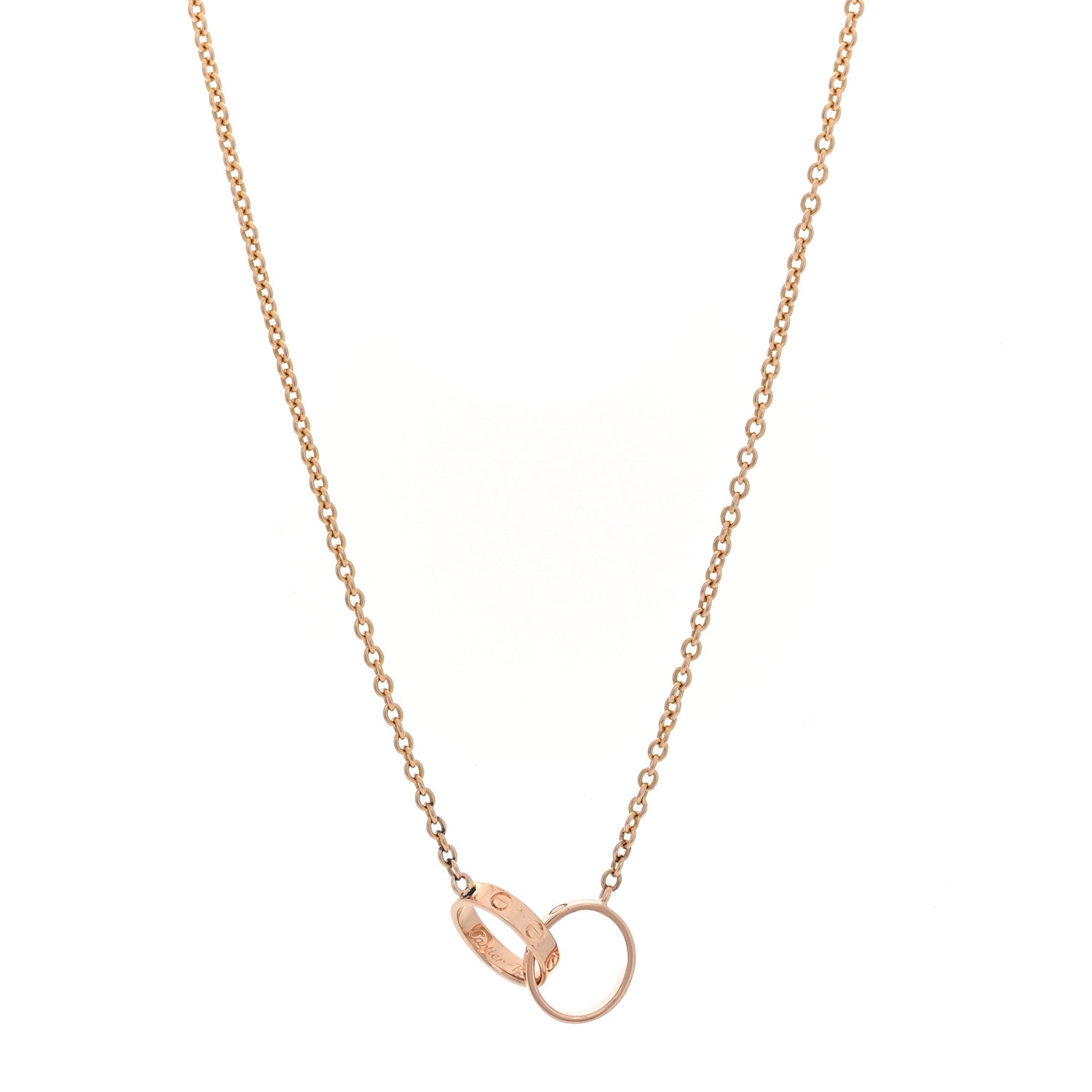Cartier 18K Pink Gold Interlocking LOVE Necklace 1 of 5