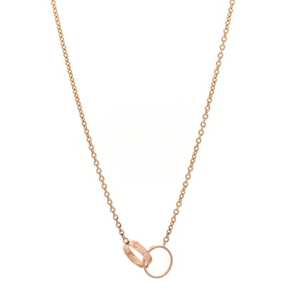 Cartier 18K Pink Gold Interlocking LOVE Necklace 1 of 5