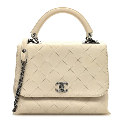 Chanel Calfskin Stitched Urban Luxury Top Handle Bag Ivory 1 of 10