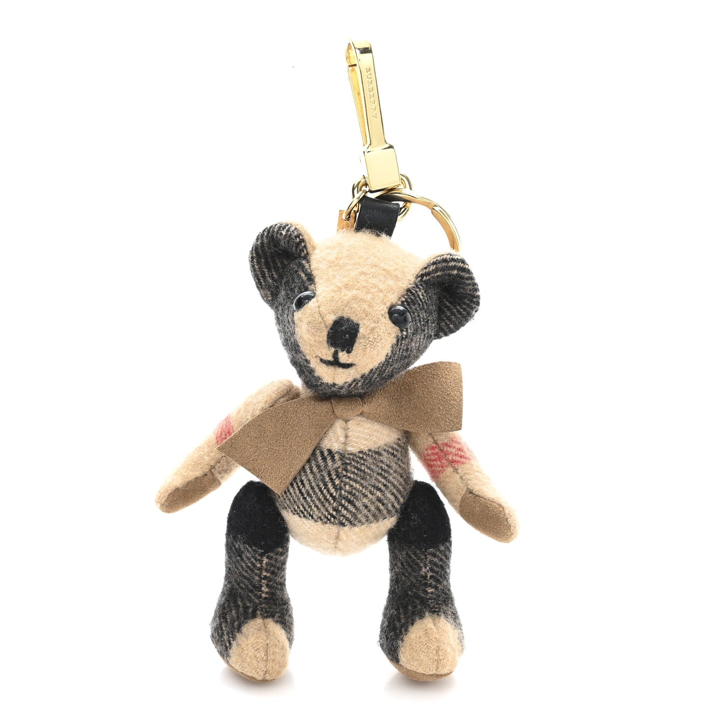 Cashmere House Check Thomas Bear Bag Charm Camel Gold