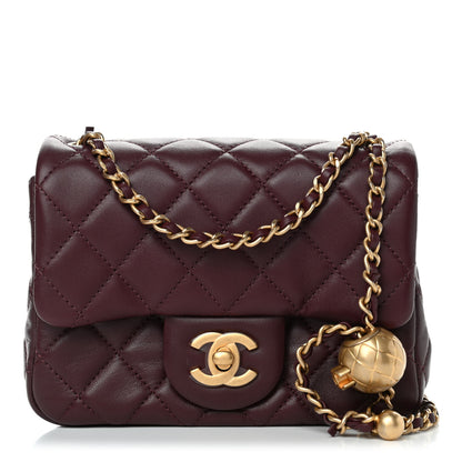 Chanel Lambskin Quilted Mini Pearl Crush Flap Burgundy 1 of 4