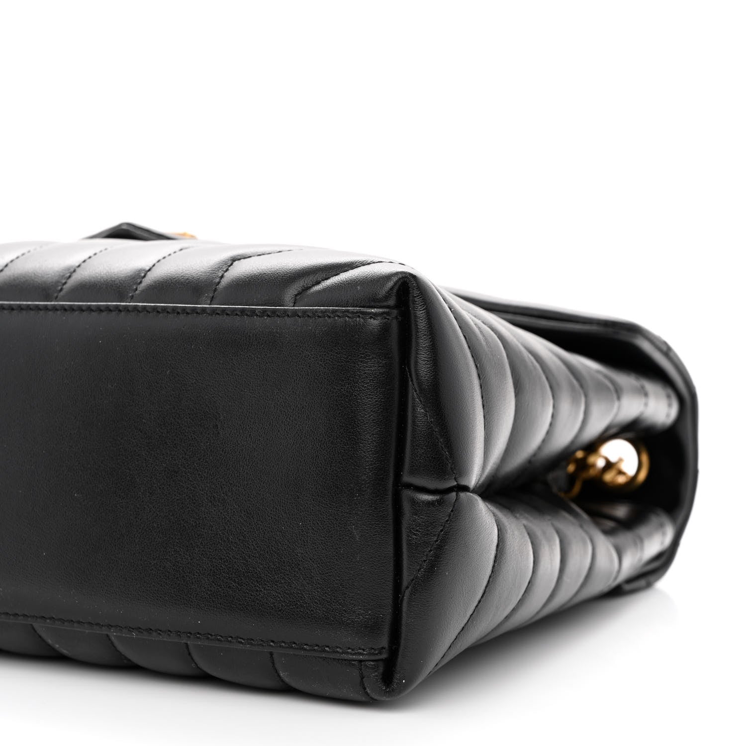 Saint Laurent Calfskin Y Quilted Monogram Small Loulou Chain Satchel Black 10 of 10
