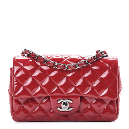 Chanel Patent Calfskin Quilted Mini Rectangular Flap Red 1 of 10